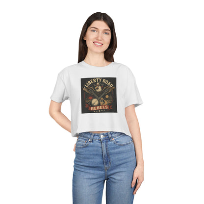 Liberty Road Rebels Vintage Americana Style Crop Tee