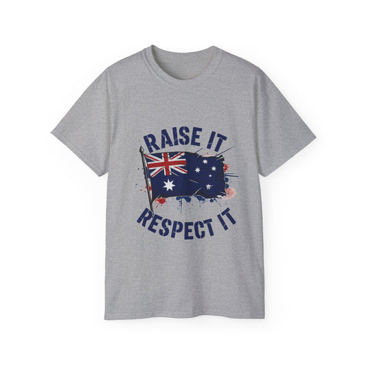 Raise It Respect It Australia Flag Tribute Unisex Tee T-Shirt