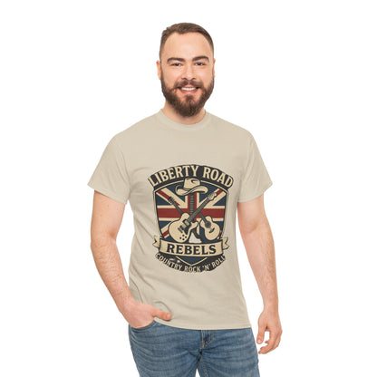 Liberty Road Rebels Britannia Rock 'n' Roll Rebels Tee Unisex Heavy Cotton T-Shirt
