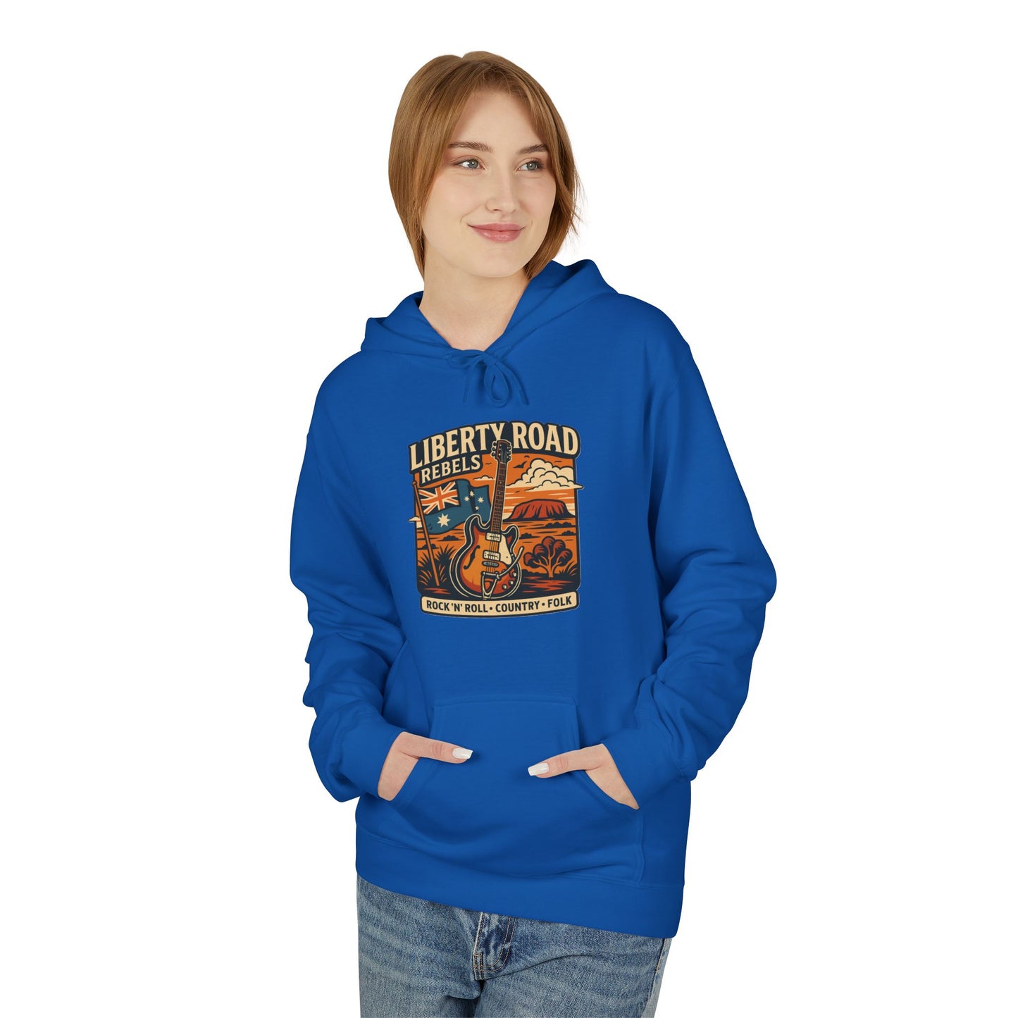 Liberty Road Rebels Vintage-Inspired Australiana Hoodie Cozy Sweatshirt