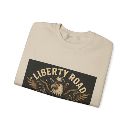 Liberty Road Rebels Vintage Americana Style Crewneck Sweatshirt