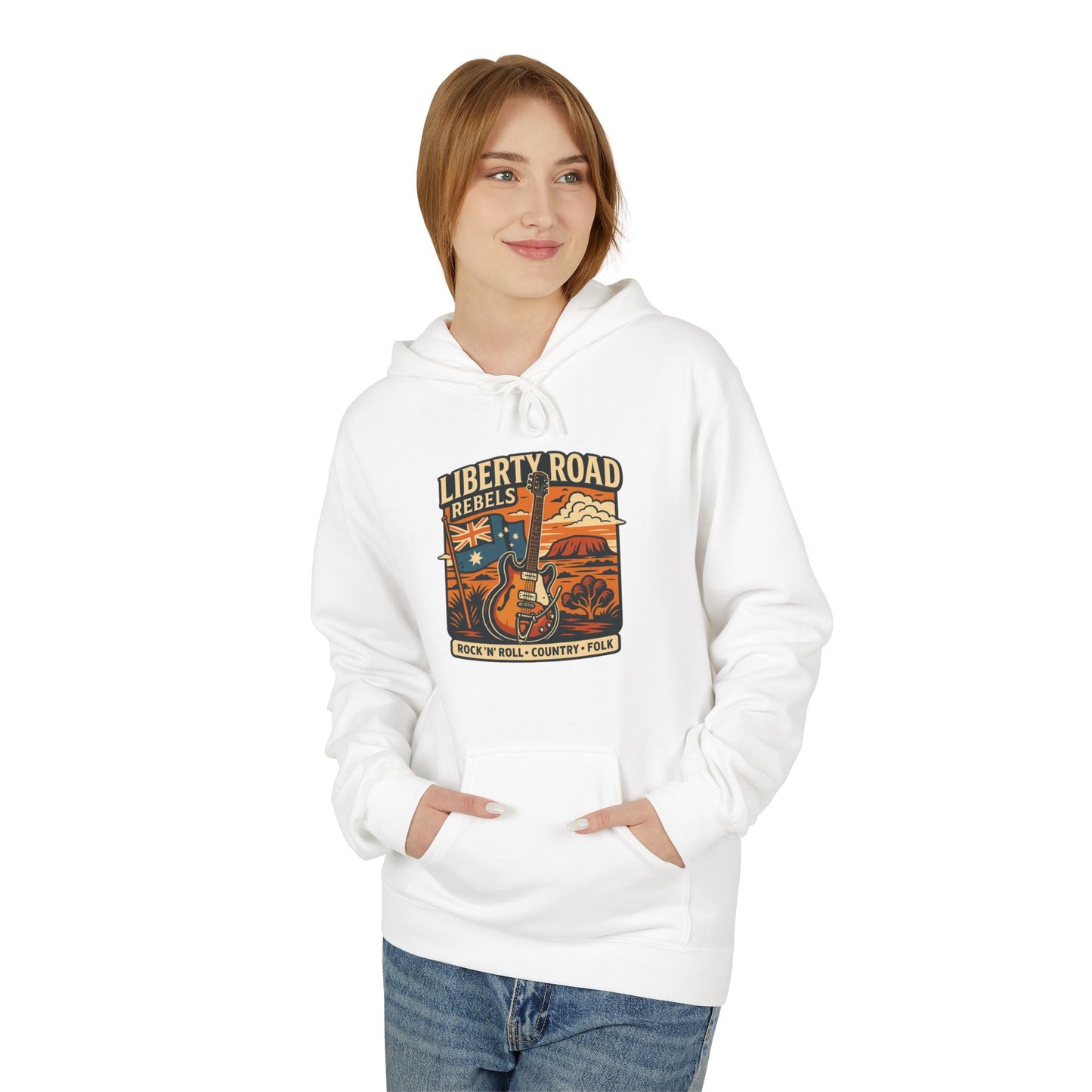 Liberty Road Rebels Vintage-Inspired Australiana Hoodie Cozy Sweatshirt