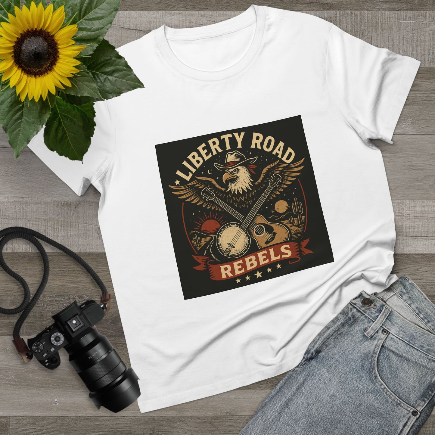 Liberty Road Rebels Vintage Americana Style Women's T-Shirt Tee