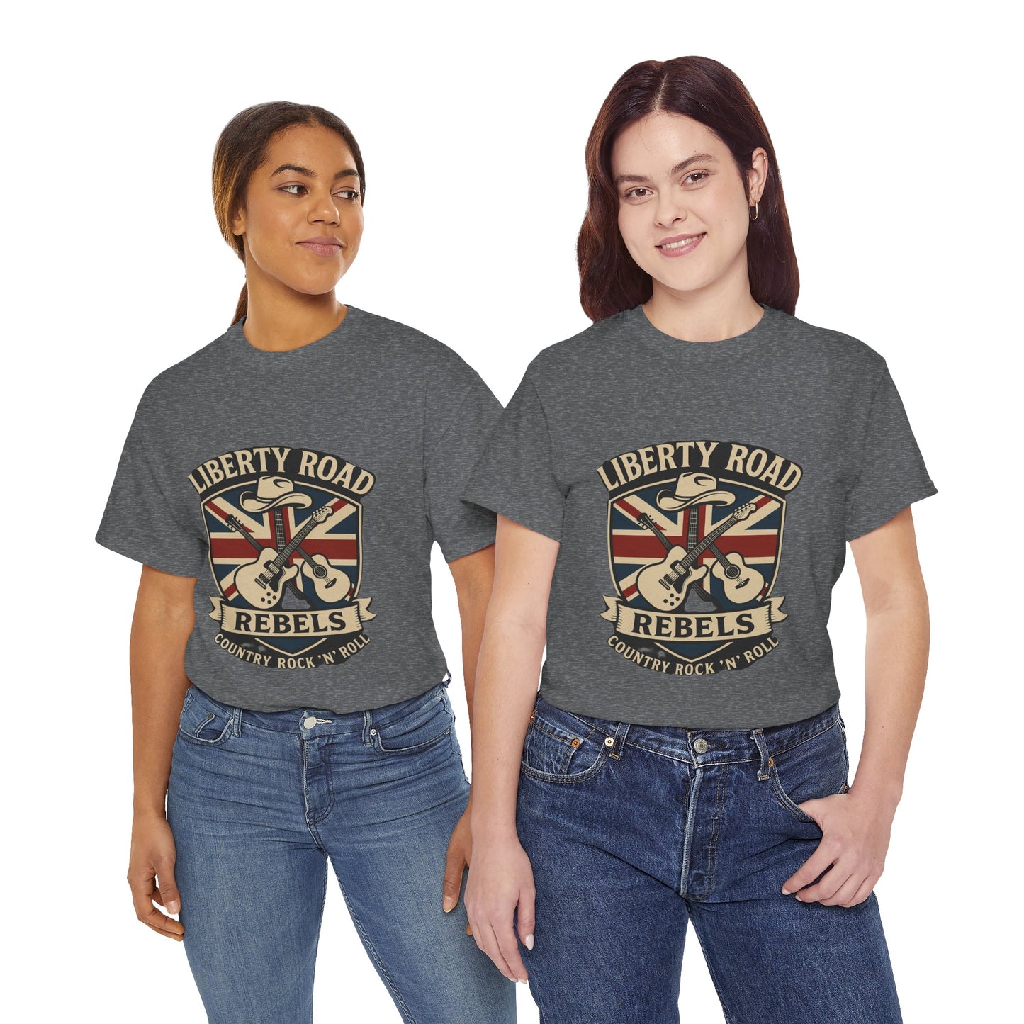 Liberty Road Rebels Britannia Rock 'n' Roll Rebels Tee Unisex Heavy Cotton T-Shirt