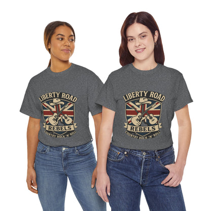 Liberty Road Rebels Britannia Rock 'n' Roll Rebels Tee Unisex Heavy Cotton T-Shirt