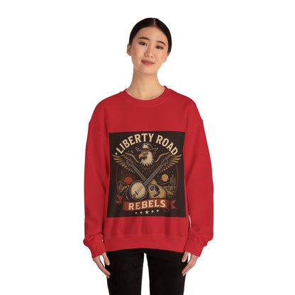 Liberty Road Rebels Vintage Americana Style Crewneck Sweatshirt