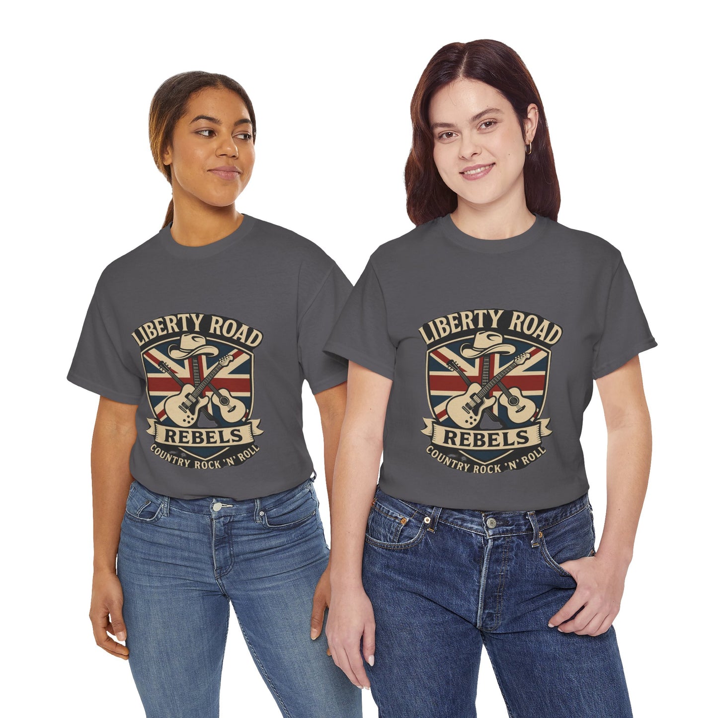 Liberty Road Rebels Britannia Rock 'n' Roll Rebels Tee Unisex Heavy Cotton T-Shirt