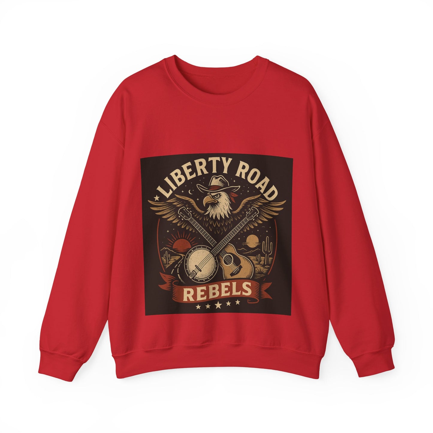 Liberty Road Rebels Vintage Americana Style Crewneck Sweatshirt