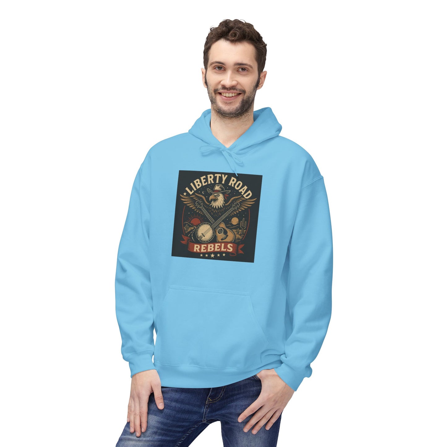 Liberty Road Rebels Vintage Americana Style Soft Fleece Hoodie