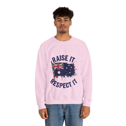 Raise It Respect It Australia Flag UniSex Crewneck Sweatshirt