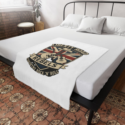 Liberty Road Rebels Britannia Rock 'n' Roll Plush Fleece Throw Blanket