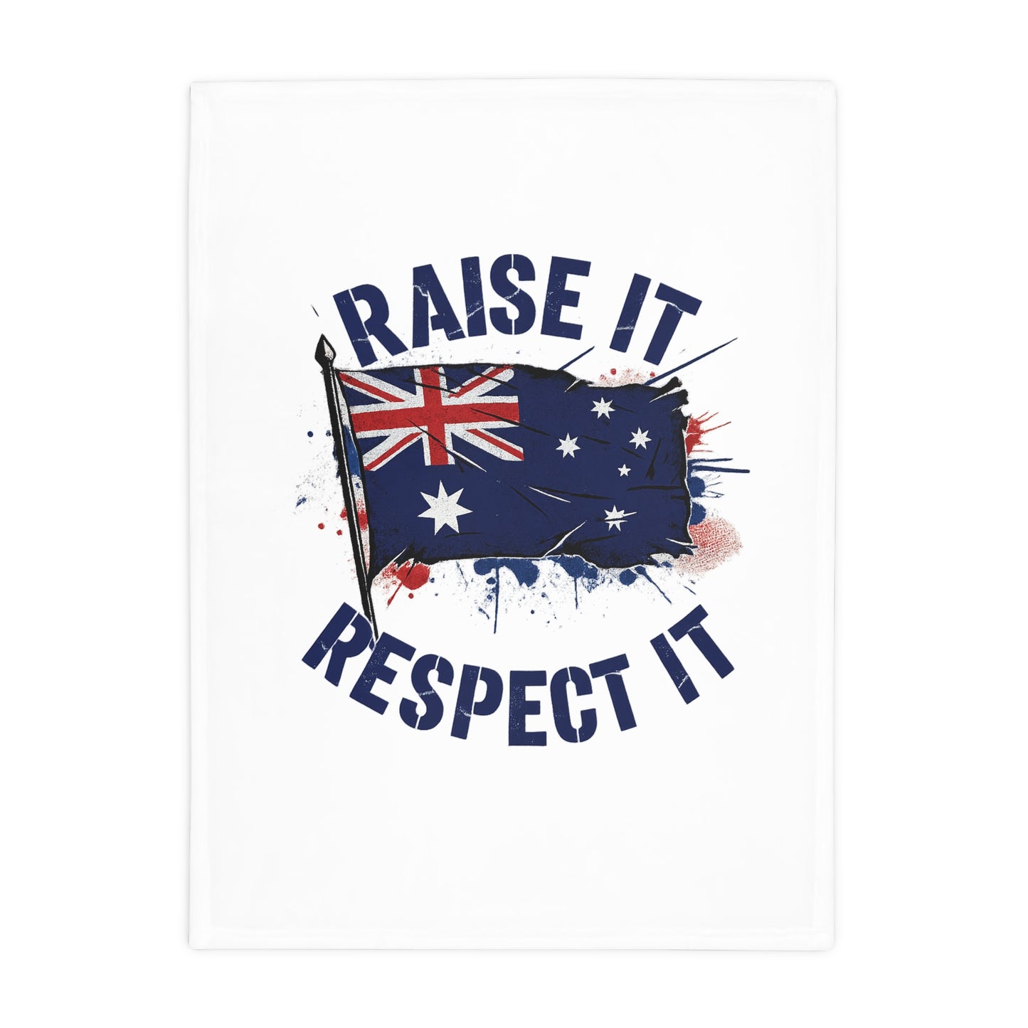 Raise It Respect it Australian Flag Plush Fleece Throw Blanket