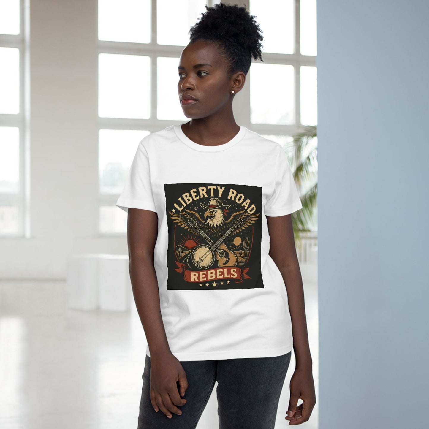 Liberty Road Rebels Vintage Americana Style Women's T-Shirt Tee