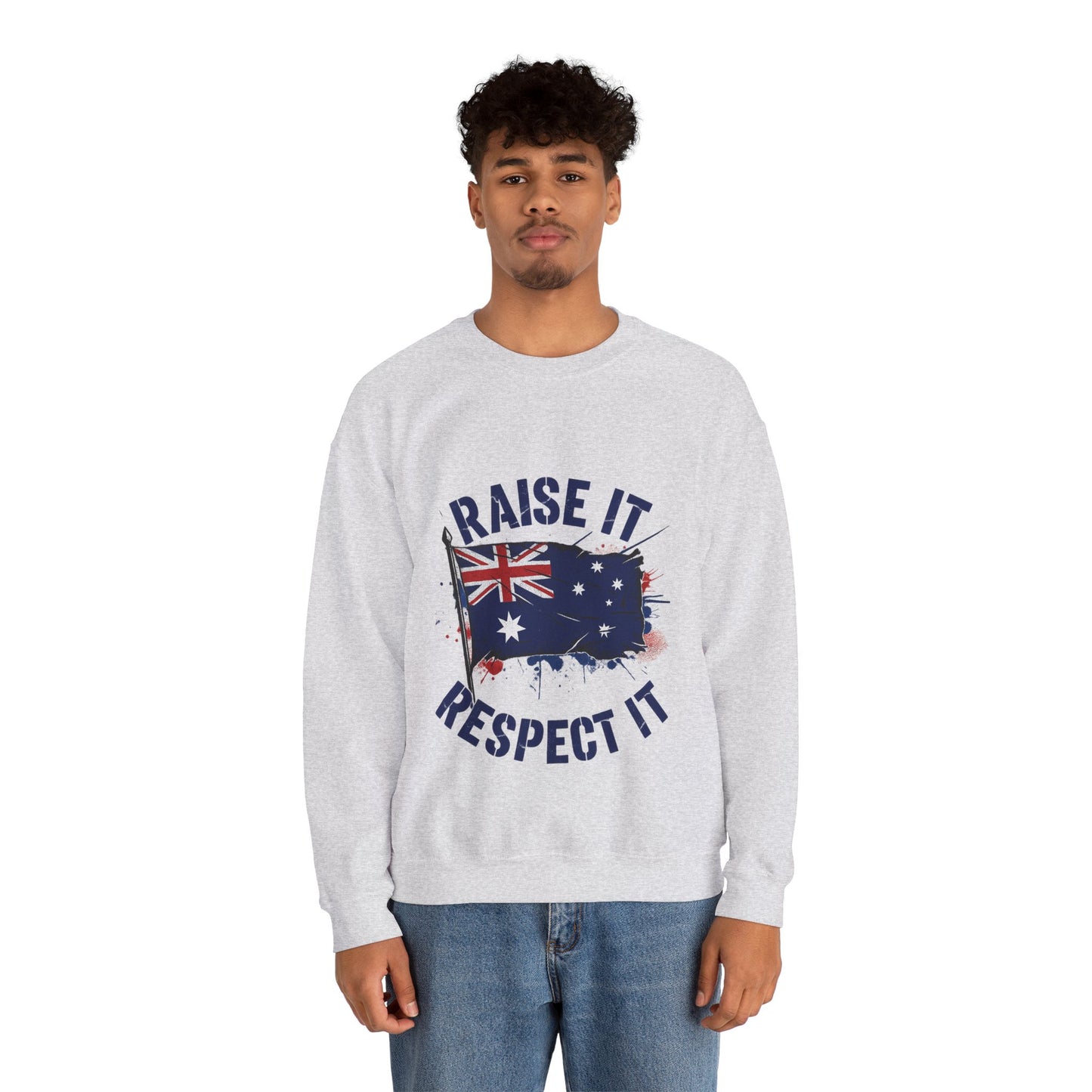 Raise It Respect It Australia Flag UniSex Crewneck Sweatshirt