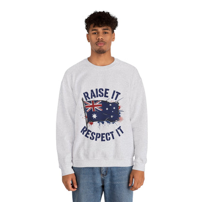 Raise It Respect It Australia Flag UniSex Crewneck Sweatshirt