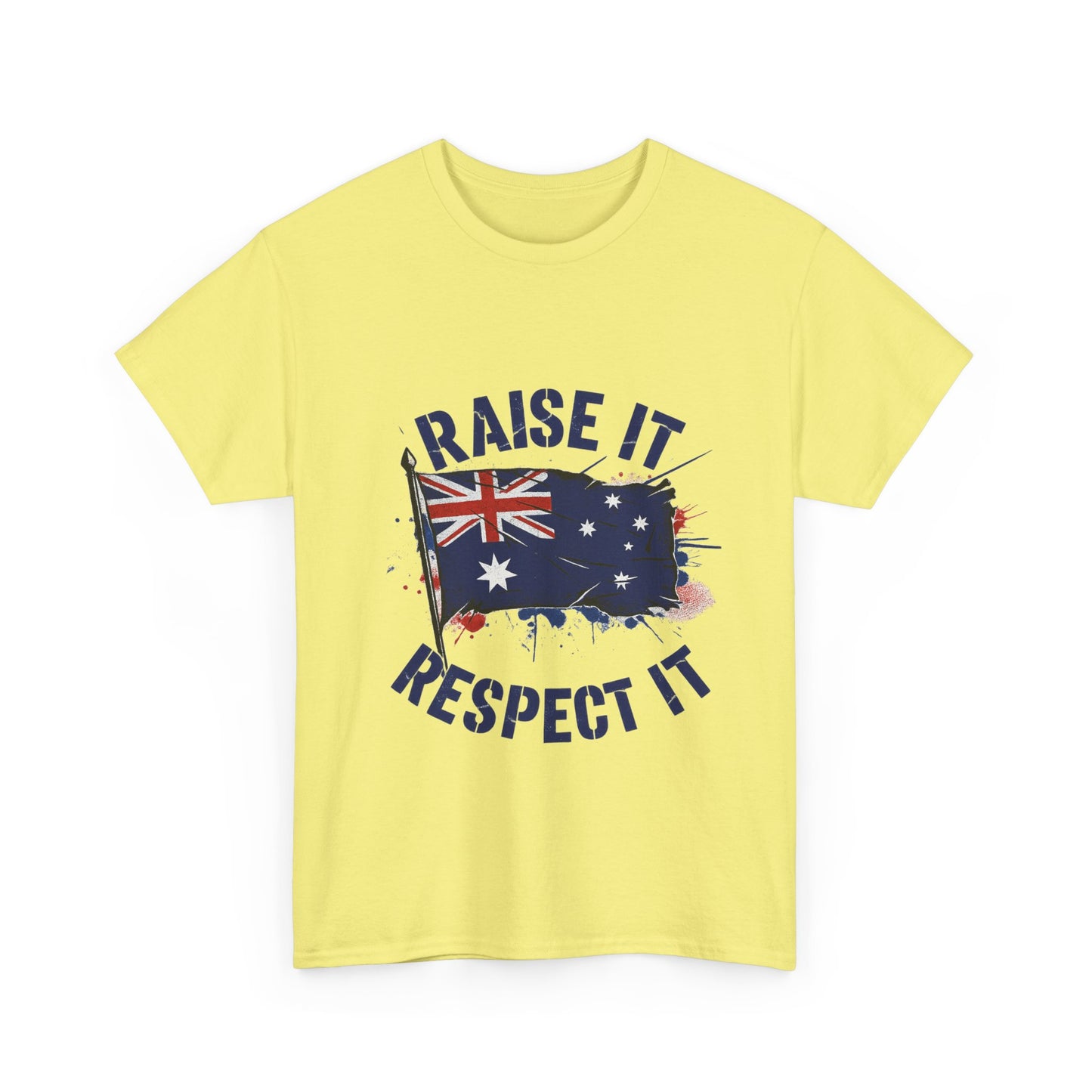 Raise It Respect It Australia Flag Unisex Graphic Tee Cotton T-Shirt