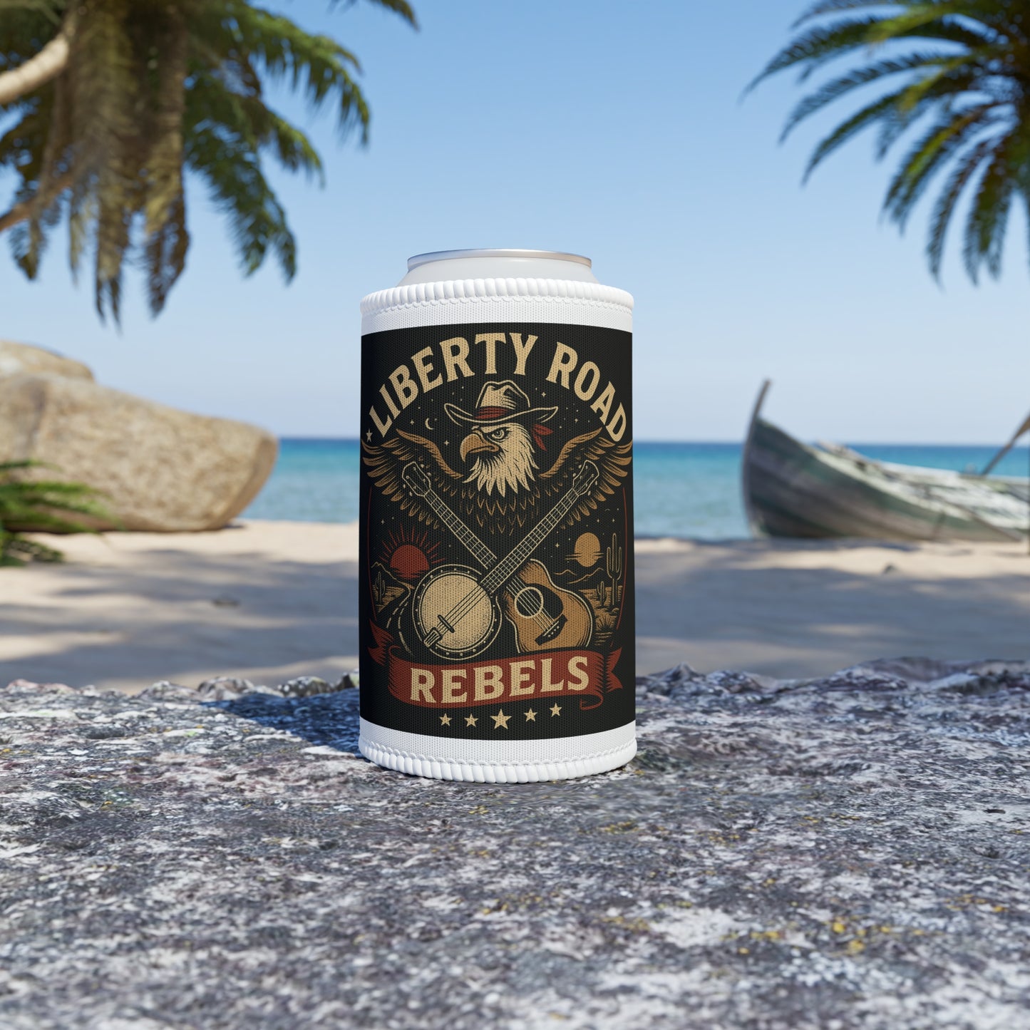 Liberty Road Rebels Vintage Americana Style Stubby Cooler