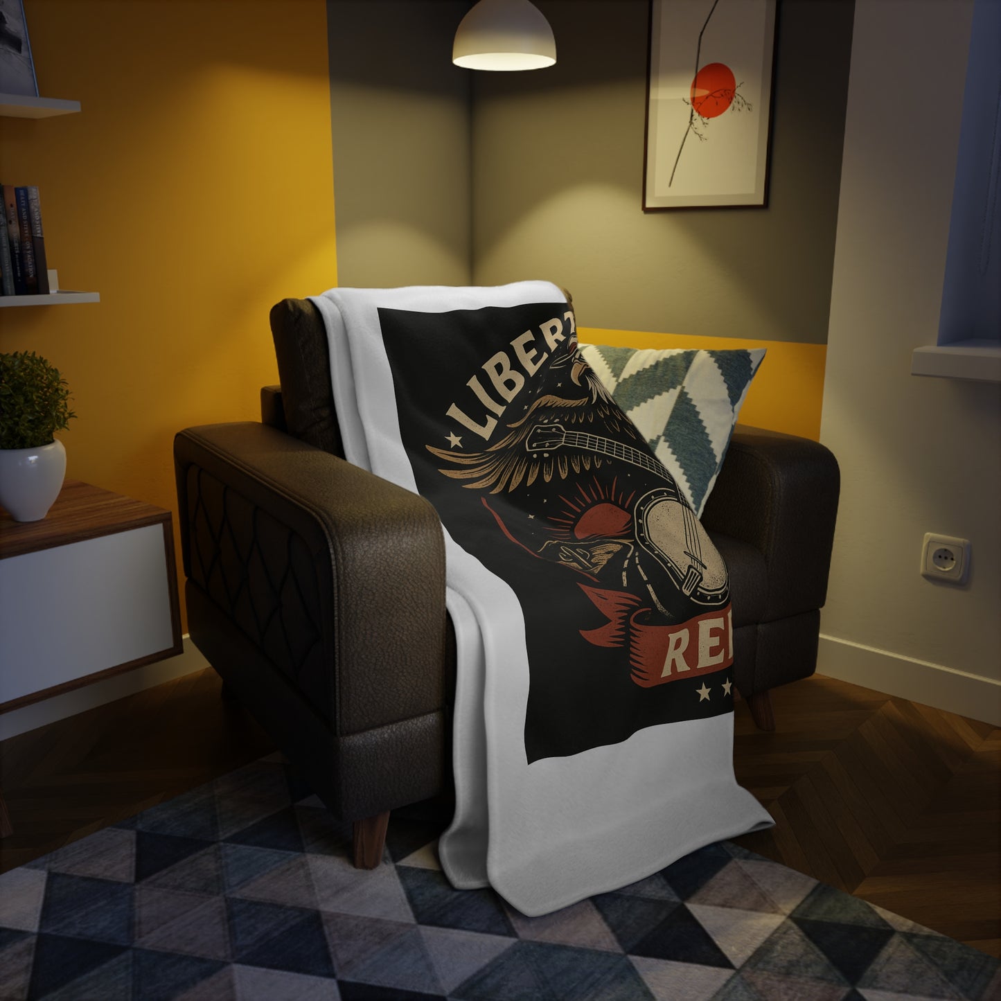 Liberty Road Rebels Vintage Americana Style Cozy Fleece Blanket