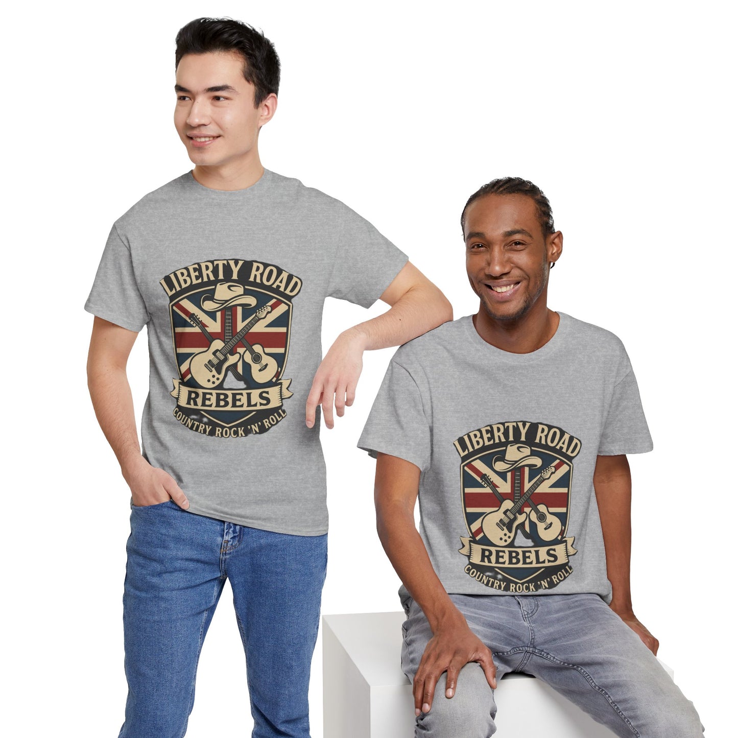 Liberty Road Rebels Britannia Rock 'n' Roll Rebels Tee Unisex Heavy Cotton T-Shirt