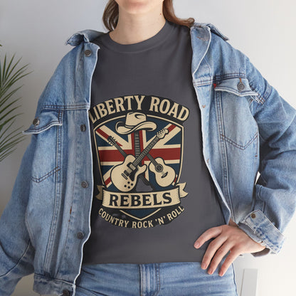 Liberty Road Rebels Britannia Rock 'n' Roll Rebels Tee Unisex Heavy Cotton T-Shirt