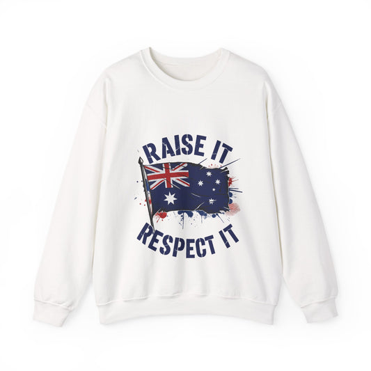 Raise It Respect It Australia Flag UniSex Crewneck Sweatshirt