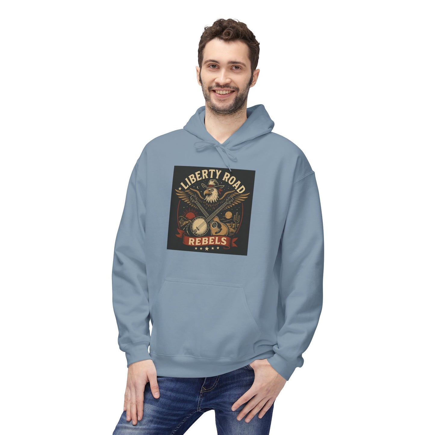 Liberty Road Rebels Vintage Americana Style Soft Fleece Hoodie