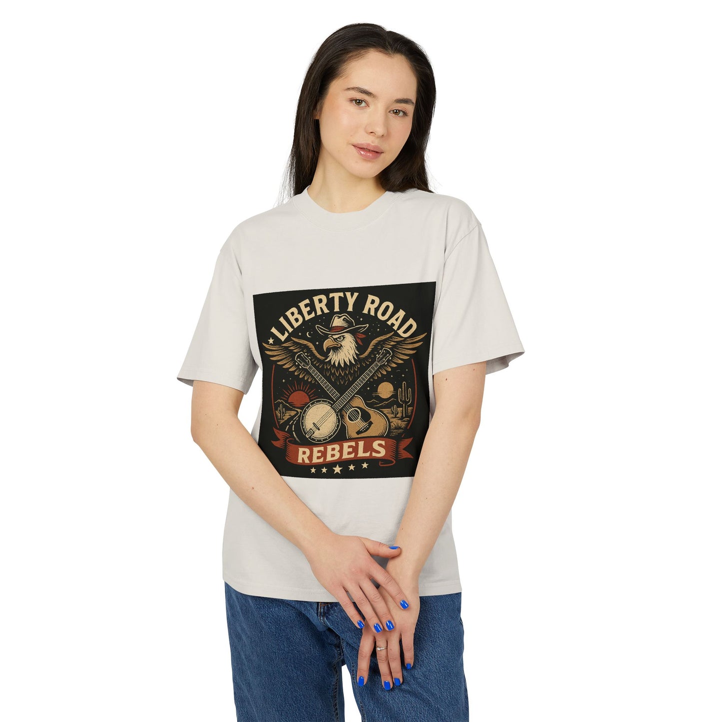 Liberty Road Rebels Vintage Americana Style Faded Tee T-Shirt