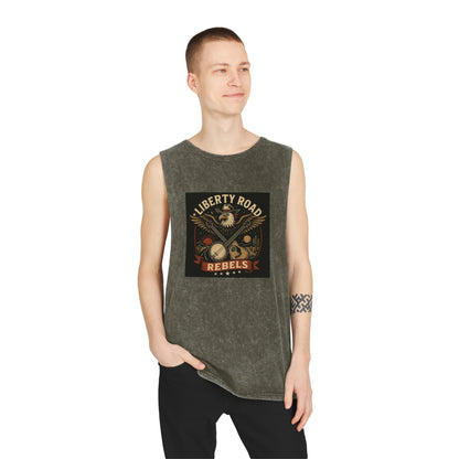 Liberty Road Rebels Vintage Americana Style Stonewash Tank Top Singlet