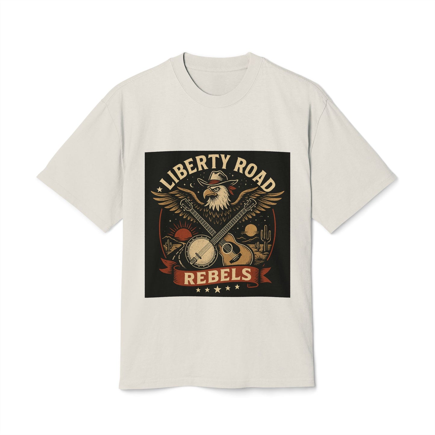 Liberty Road Rebels Vintage Americana Style Faded Tee T-Shirt