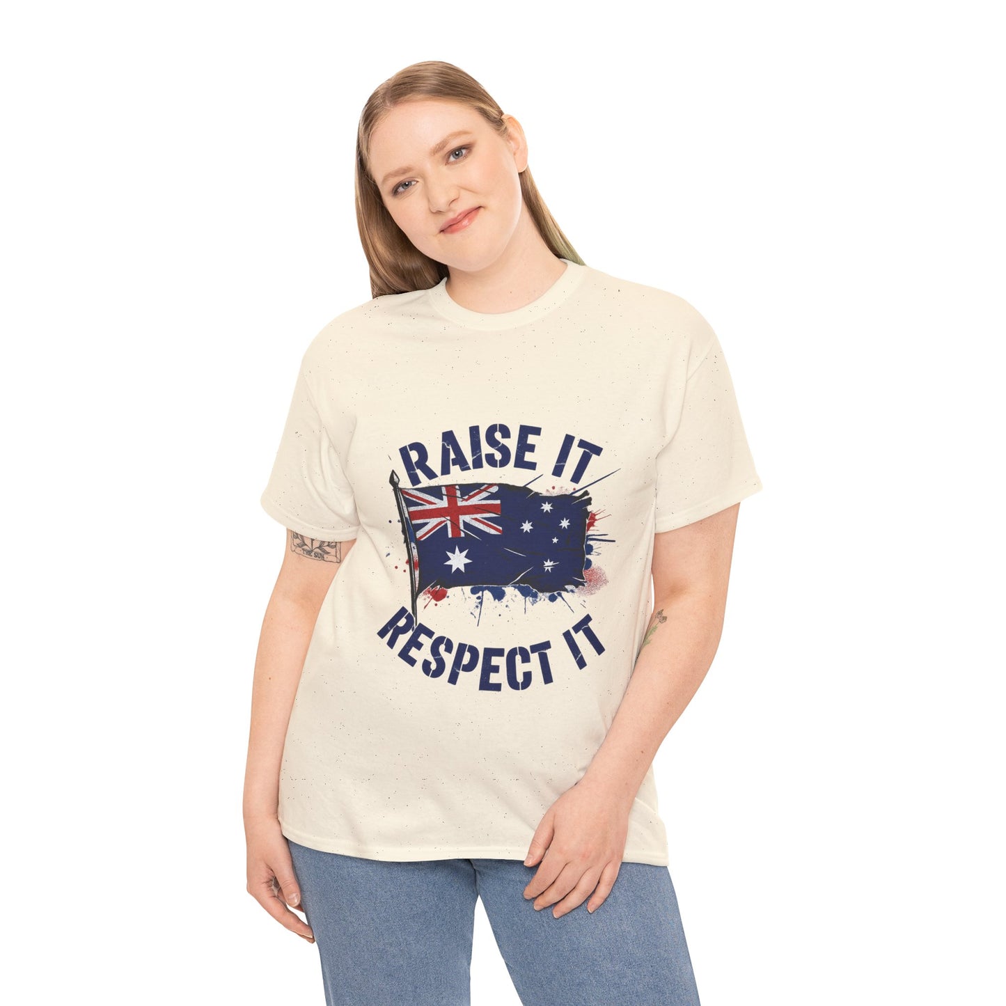 Raise It Respect It Australia Flag Unisex Graphic Tee Cotton T-Shirt