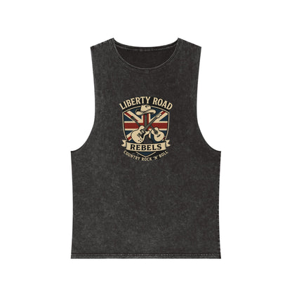 Liberty Road Rebels Britannia Unisex Stonewash Tank Top Singlet