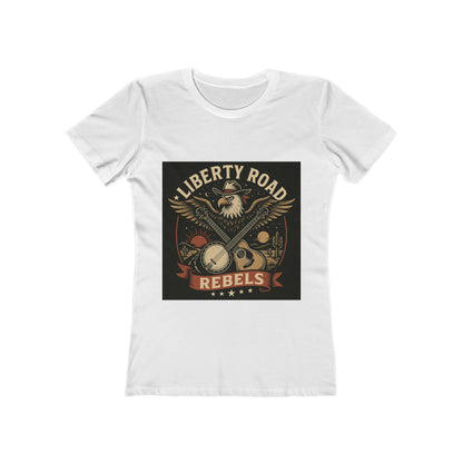 Liberty Road Rebels Vintage Americana Style Boyfriend Tee T-Shirt for Women