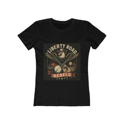 Liberty Road Rebels Vintage Americana Style Boyfriend Tee T-Shirt for Women