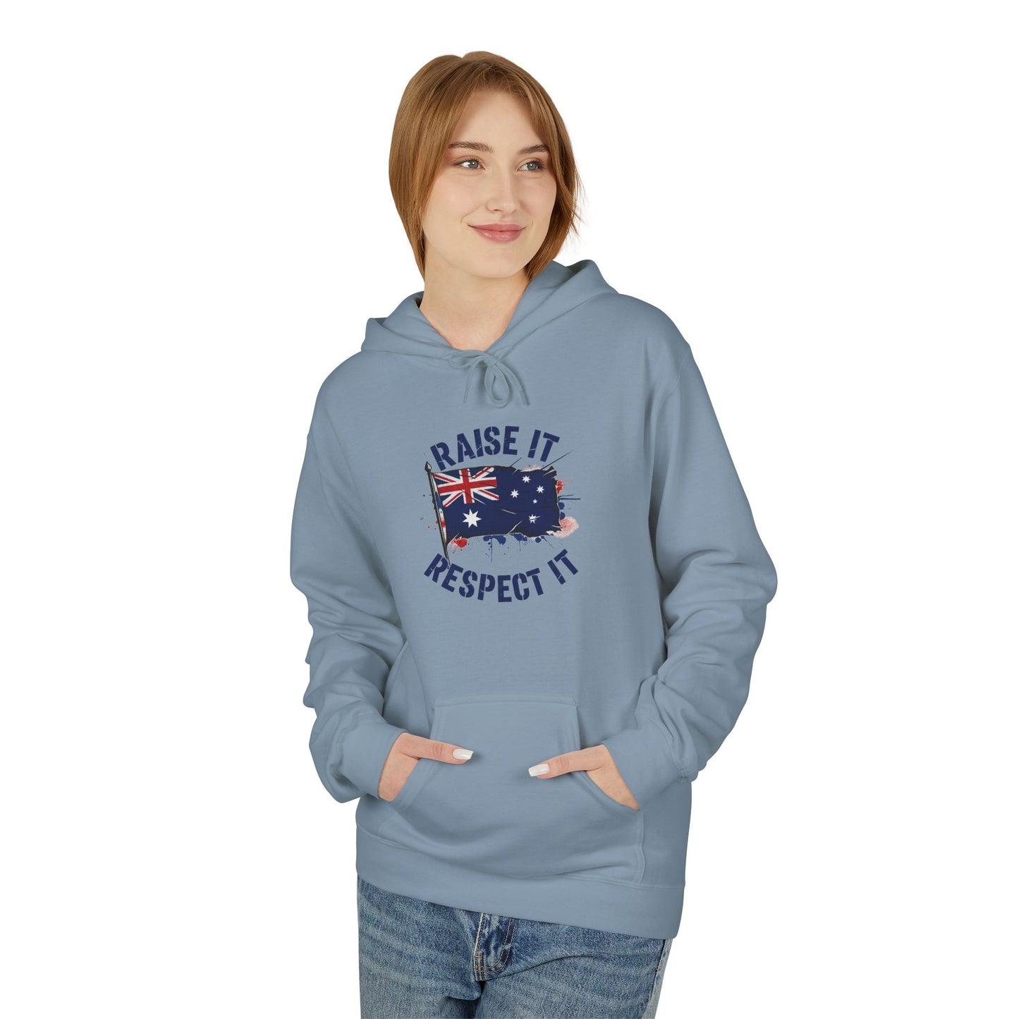 Unisex Raise It Respect It Australian Flag Hoodie