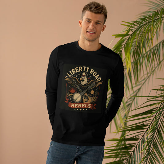 Liberty Road Rebels Vintage Americana Style Men's Long Sleeve Tee T-Shirt