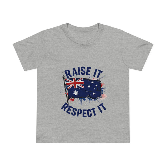 Raise It Respect It Patriotic Graphic Tee Women’s Maple T-Shirt