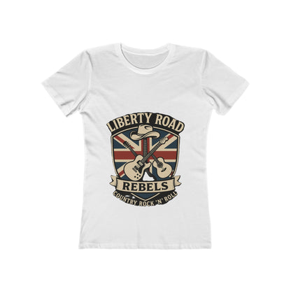 Liberty Road Rebels Britannia Rock 'n' Roll Women's Boyfriend Tee Vintage Graphic T-Shirt