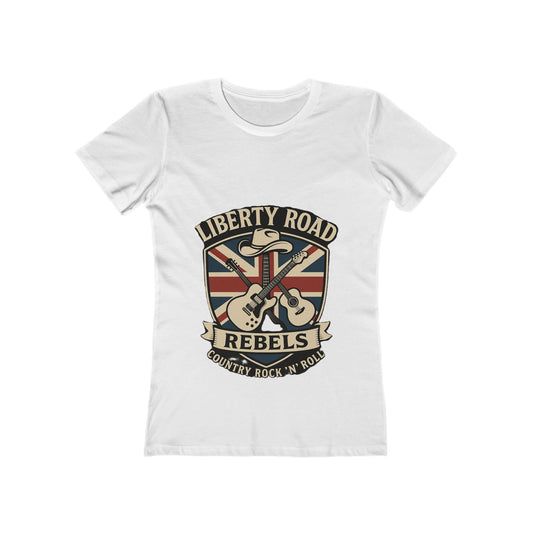 Liberty Road Rebels Britannia Rock 'n' Roll Women's Boyfriend Tee Vintage Graphic T-Shirt