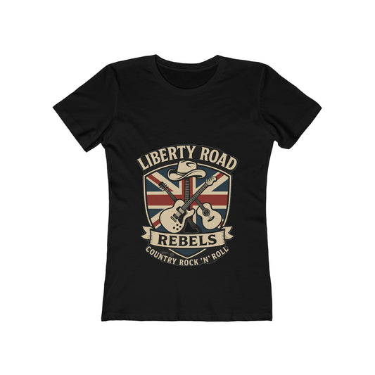 Liberty Road Rebels Britannia Rock 'n' Roll Women's Boyfriend Tee Vintage Graphic T-Shirt