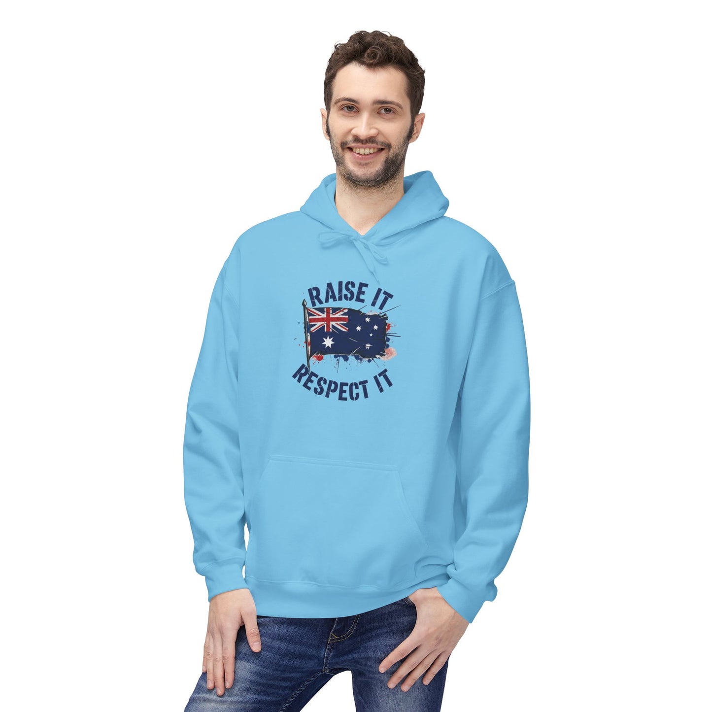 Unisex Raise It Respect It Australian Flag Hoodie