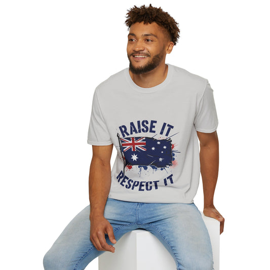 Raise It Respect It Australia Flag Unisex T-Shirt Tee