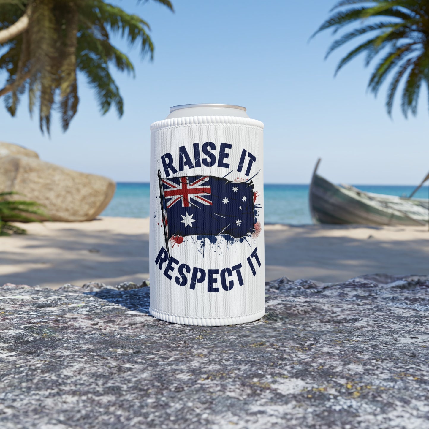 Raise It Respect It Australian Flag Stubby Cooler