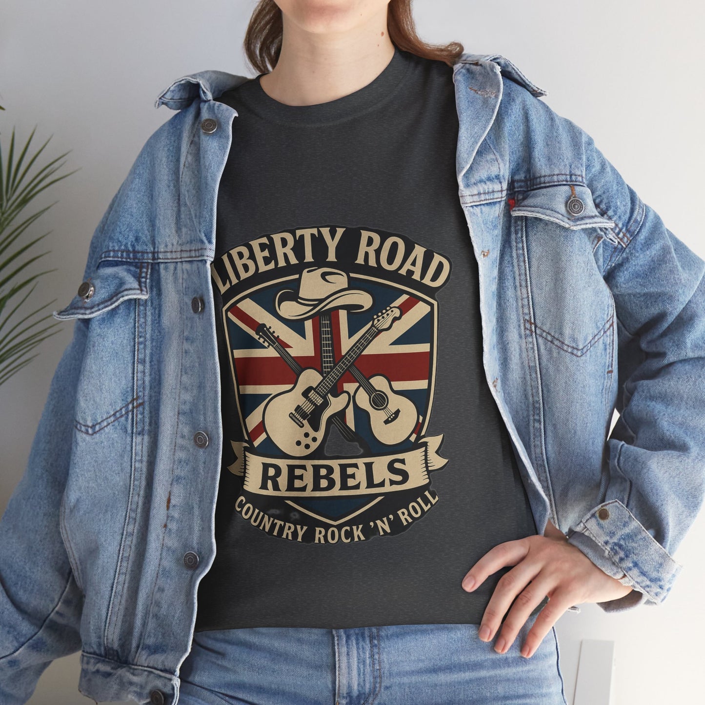 Liberty Road Rebels Britannia Rock 'n' Roll Rebels Tee Unisex Heavy Cotton T-Shirt