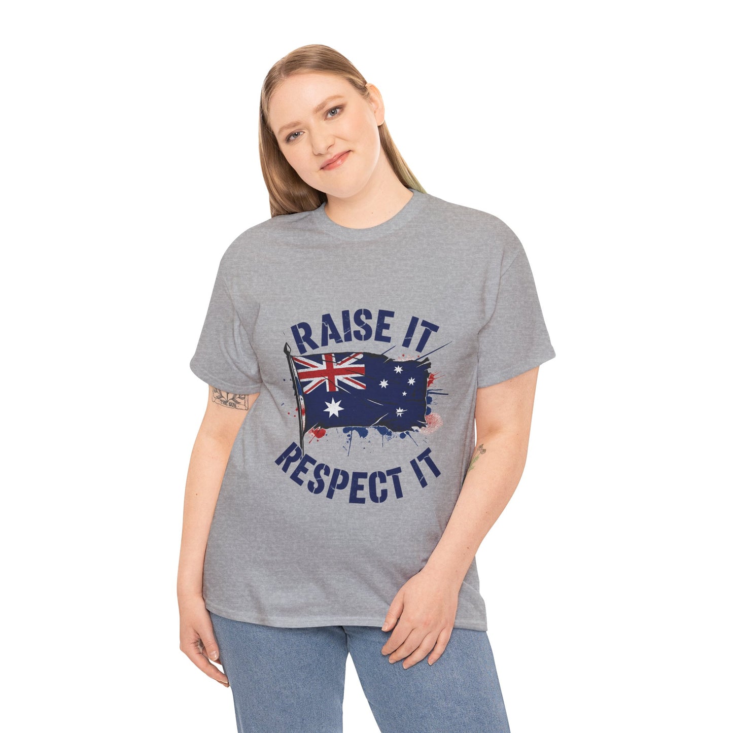 Raise It Respect It Australia Flag Unisex Graphic Tee Cotton T-Shirt