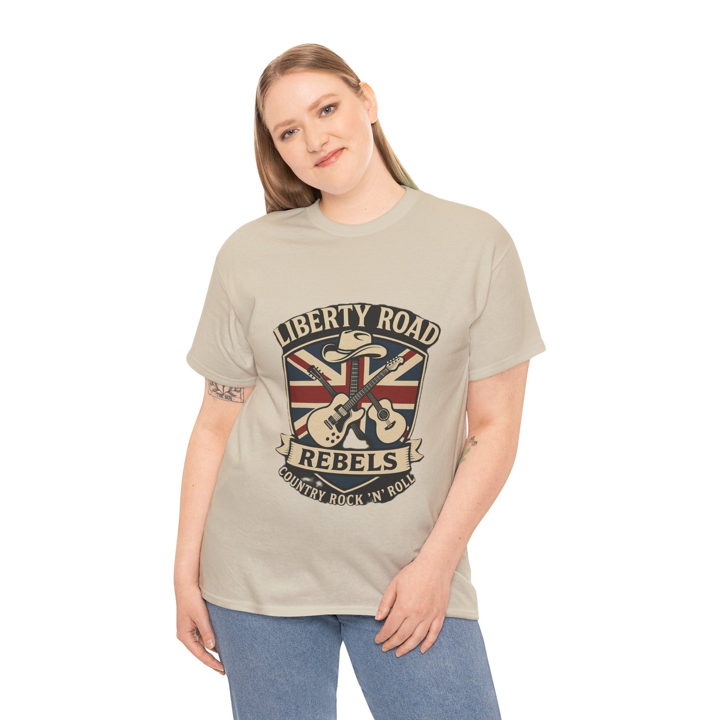 Liberty Road Rebels Britannia Rock 'n' Roll Rebels Tee Unisex Heavy Cotton T-Shirt