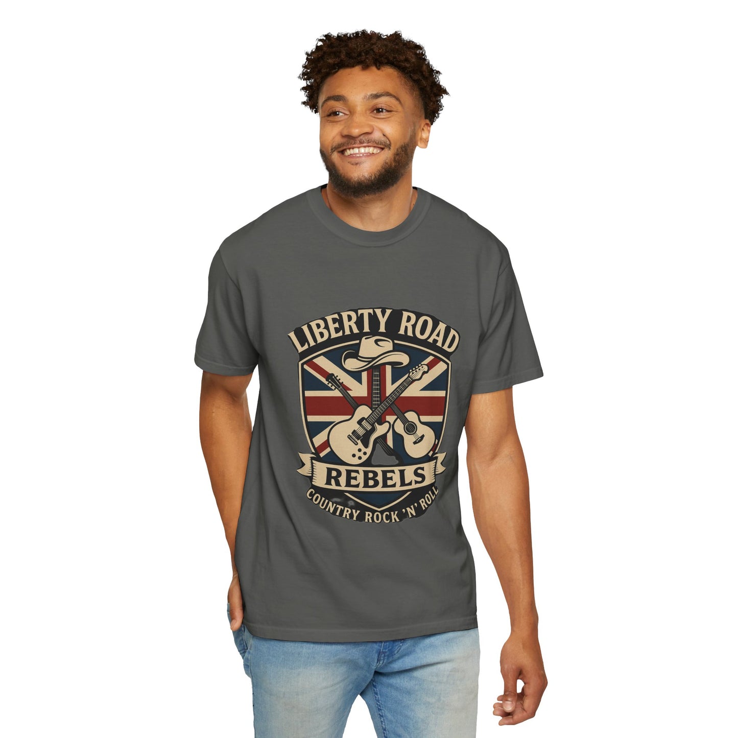 Liberty Road Rebels Britannia Rock 'N' Roll T-Shirt Vintage Style Tee