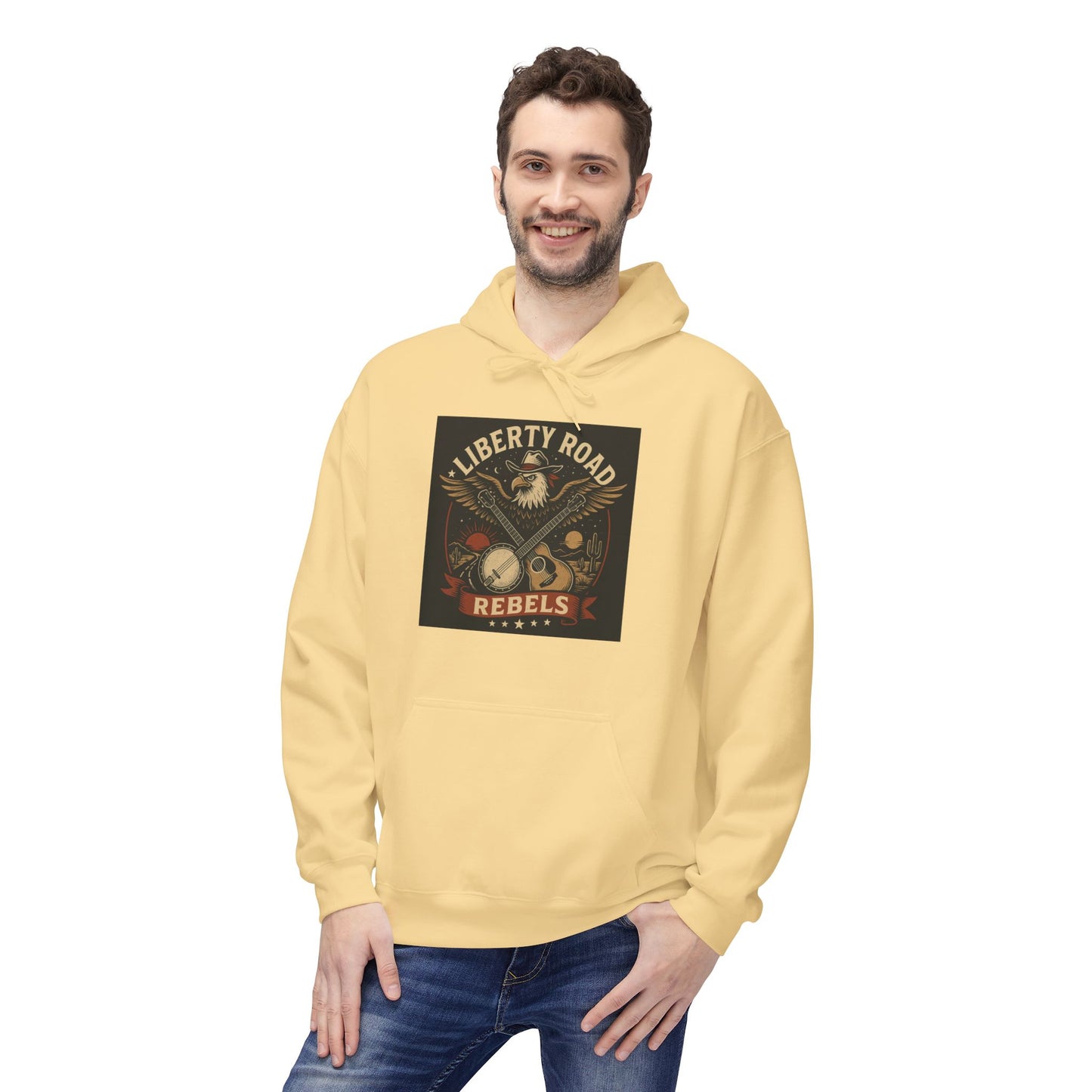 Liberty Road Rebels Vintage Americana Style Soft Fleece Hoodie