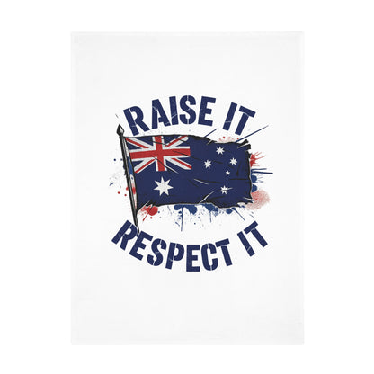 Raise It Respect it Australian Flag Plush Fleece Throw Blanket
