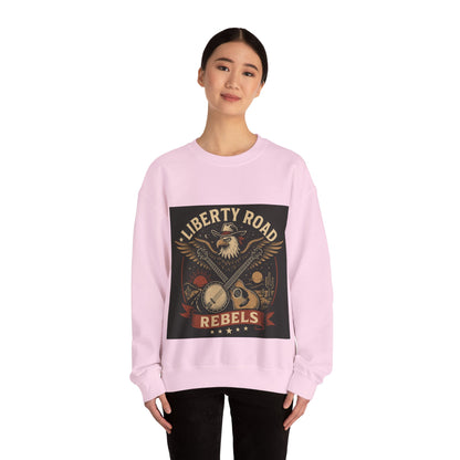Liberty Road Rebels Vintage Americana Style Crewneck Sweatshirt