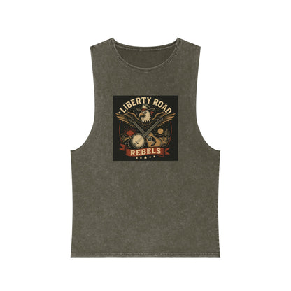 Liberty Road Rebels Vintage Americana Style Stonewash Tank Top Singlet